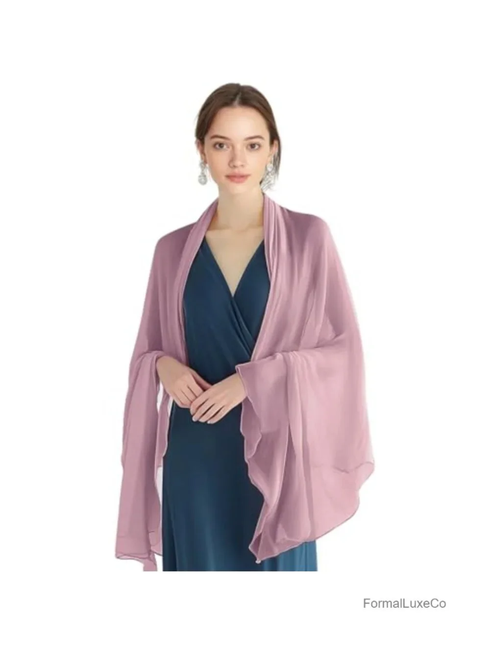 Chiffon Sheer Shawl Wrap for Evening Dresses 79x24 Lightweight